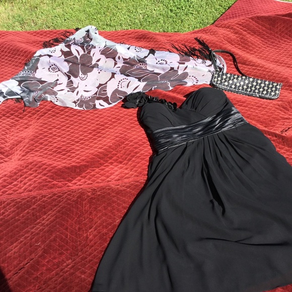 👗Bill Levkoff Formal Black One Shoulder Dress  SEXY  8-12 Special Occasion - Picture 3 of 16